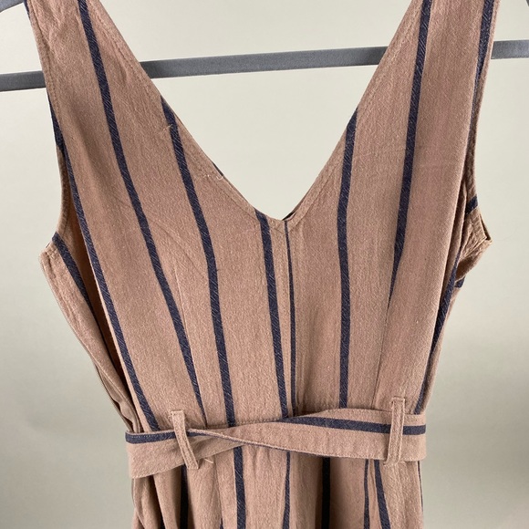 Simons Linen Blend Lined Jumpsuit With Adjustable Straps And Waist Sash | Small - Picture 13 of 14